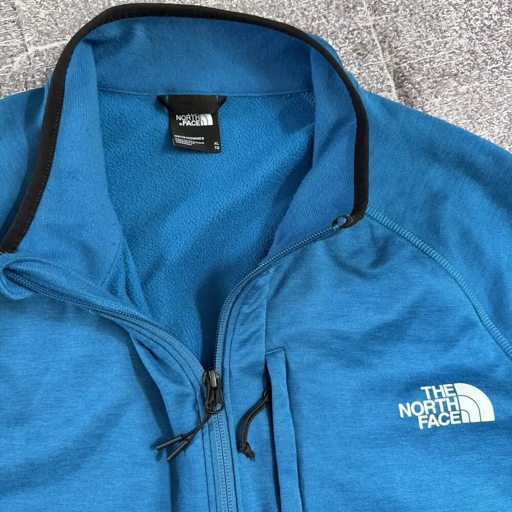 Mens The North Face Canyonlands Banff Blue Full Zip Up Light Fleece Jacket Sz XL